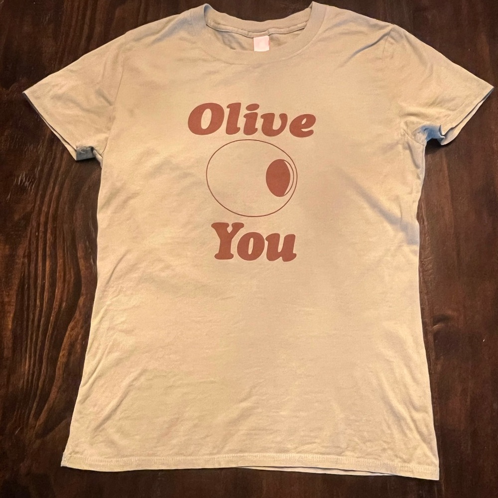 Olive You Graphic Tee - Cream